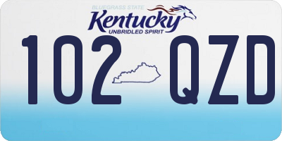 KY license plate 102QZD