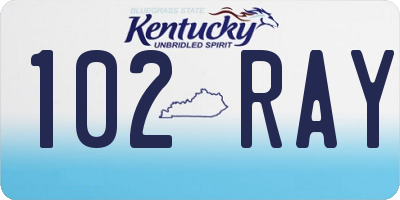 KY license plate 102RAY