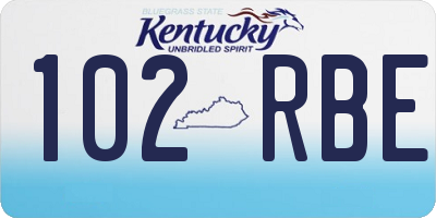 KY license plate 102RBE