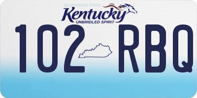 KY license plate 102RBQ