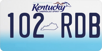 KY license plate 102RDB