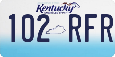 KY license plate 102RFR