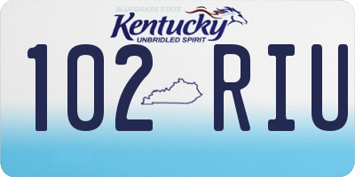 KY license plate 102RIU
