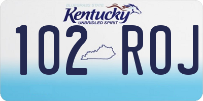 KY license plate 102ROJ