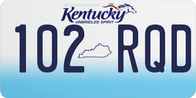 KY license plate 102RQD