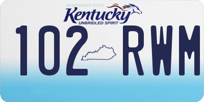 KY license plate 102RWM