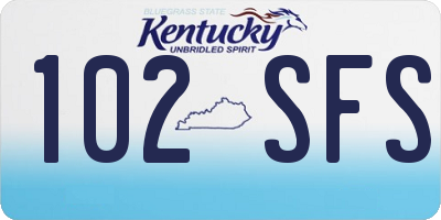 KY license plate 102SFS
