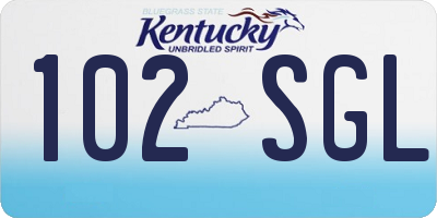 KY license plate 102SGL
