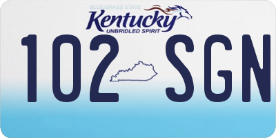 KY license plate 102SGN