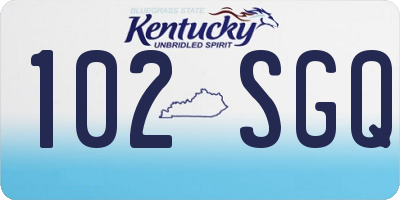 KY license plate 102SGQ
