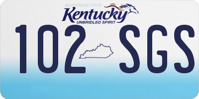 KY license plate 102SGS