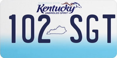 KY license plate 102SGT