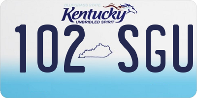 KY license plate 102SGU