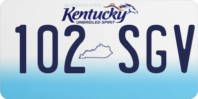 KY license plate 102SGV