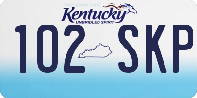 KY license plate 102SKP