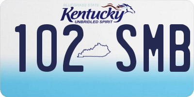 KY license plate 102SMB