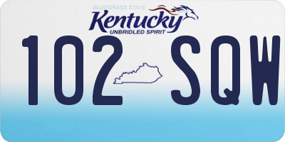 KY license plate 102SQW