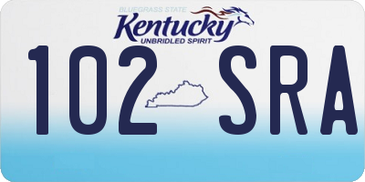 KY license plate 102SRA