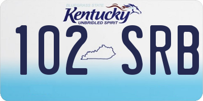KY license plate 102SRB