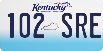 KY license plate 102SRE