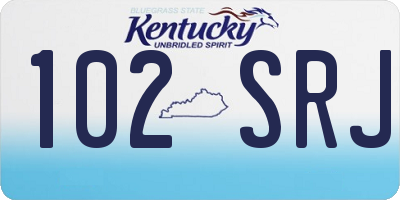KY license plate 102SRJ