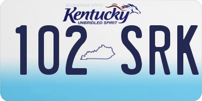 KY license plate 102SRK