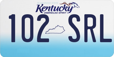 KY license plate 102SRL