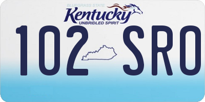 KY license plate 102SRO