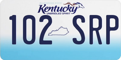KY license plate 102SRP