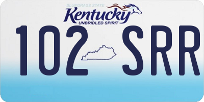 KY license plate 102SRR