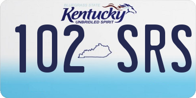 KY license plate 102SRS