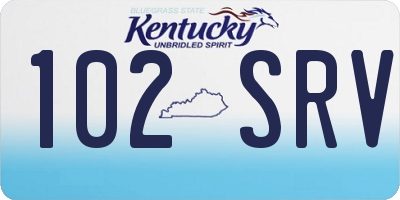 KY license plate 102SRV
