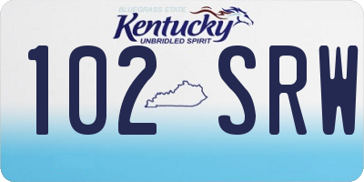 KY license plate 102SRW