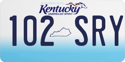 KY license plate 102SRY