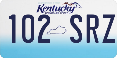 KY license plate 102SRZ
