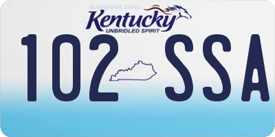 KY license plate 102SSA