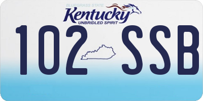 KY license plate 102SSB