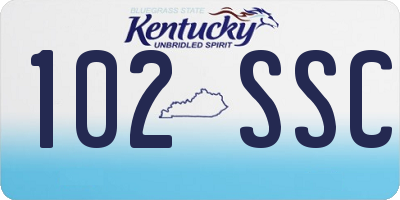 KY license plate 102SSC