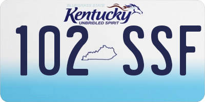 KY license plate 102SSF