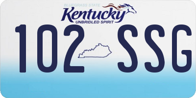 KY license plate 102SSG
