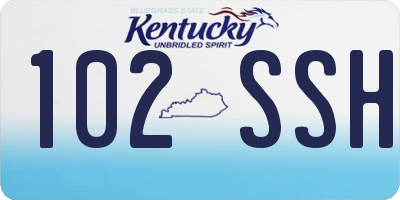 KY license plate 102SSH