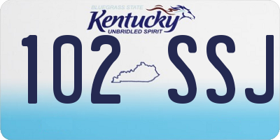 KY license plate 102SSJ