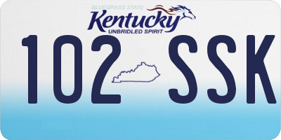 KY license plate 102SSK