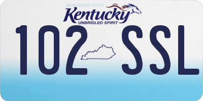 KY license plate 102SSL