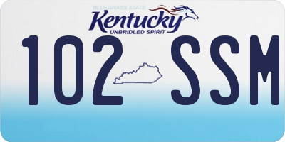 KY license plate 102SSM