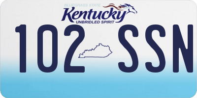 KY license plate 102SSN