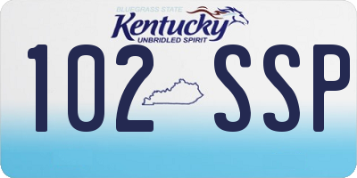 KY license plate 102SSP