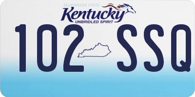 KY license plate 102SSQ