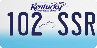 KY license plate 102SSR