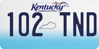 KY license plate 102TND